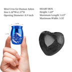 Small Purple Heart Urn for Ashes Keepsake with Light - Memorial Urn Set with Necklace, Funnel, Case