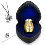 Small Purple Heart Urn for Ashes Keepsake with Light - Memorial Urn Set with Necklace, Funnel, Case