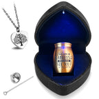 Small Purple Heart Urn for Ashes Keepsake with Light - Memorial Urn Set with Necklace, Funnel, Case