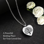 Small Purple Heart Urn for Ashes Keepsake with Light - Memorial Urn Set with Necklace, Funnel, Case