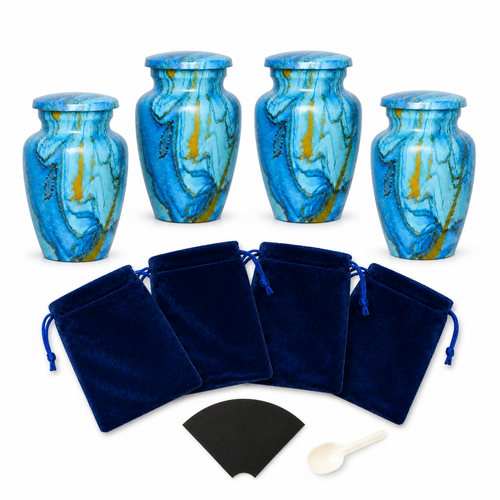 Swirl Mini Keepsake Urns for Ashes – Set of 4