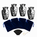 Swirl Mini Keepsake Urns for Ashes – Set of 4