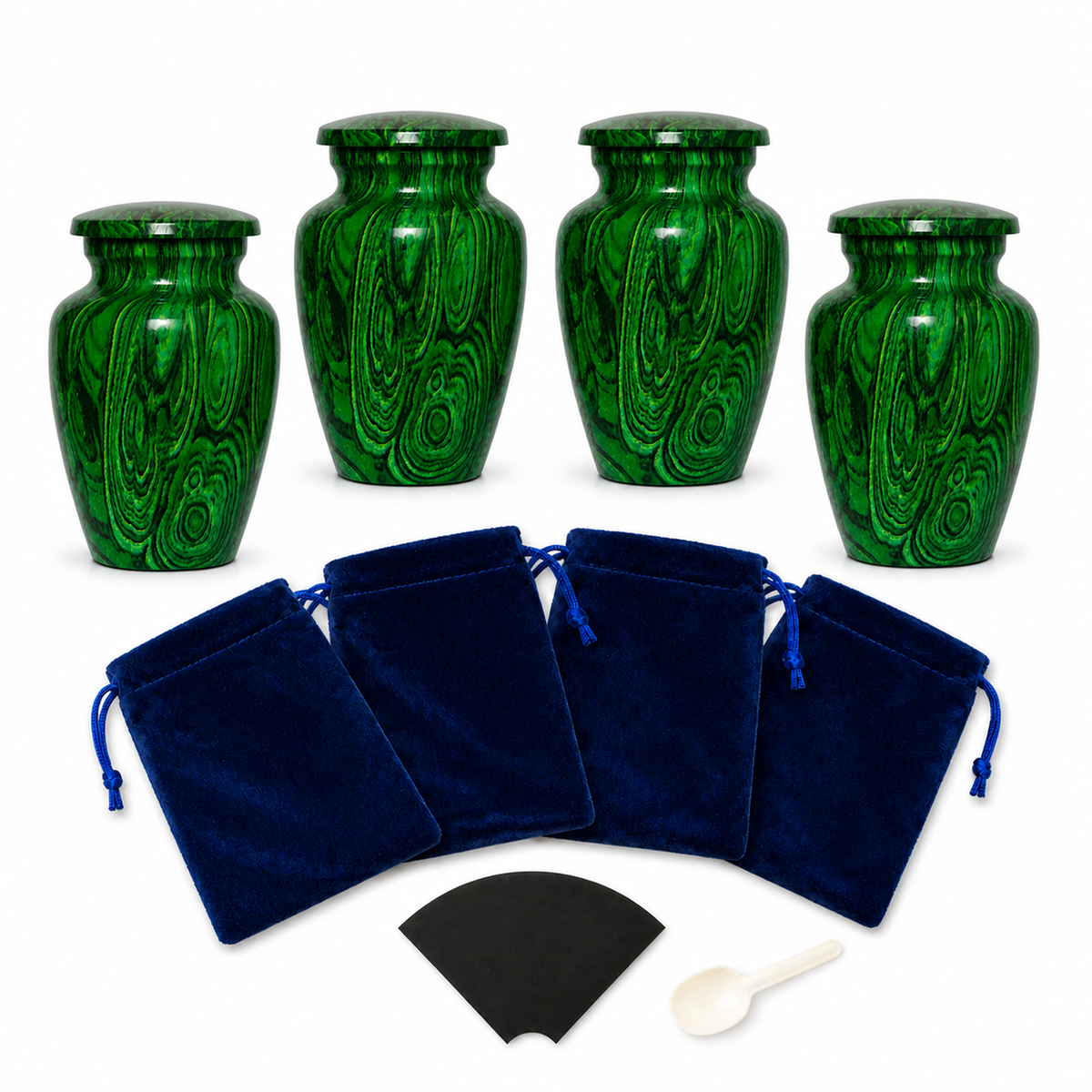 Swirl Mini Keepsake Urns for Ashes – Set of 4